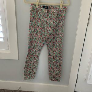 Ladies J Crew toothpick jeans sz 27 floral design